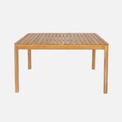 sweeek Set tavolo da giardino in acacia con angoli arrotondati con 6 sedie
