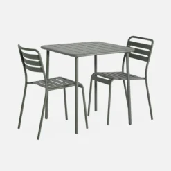 sweeek Set tavolo da giardino in acciaio con 2 sedie, 70cm