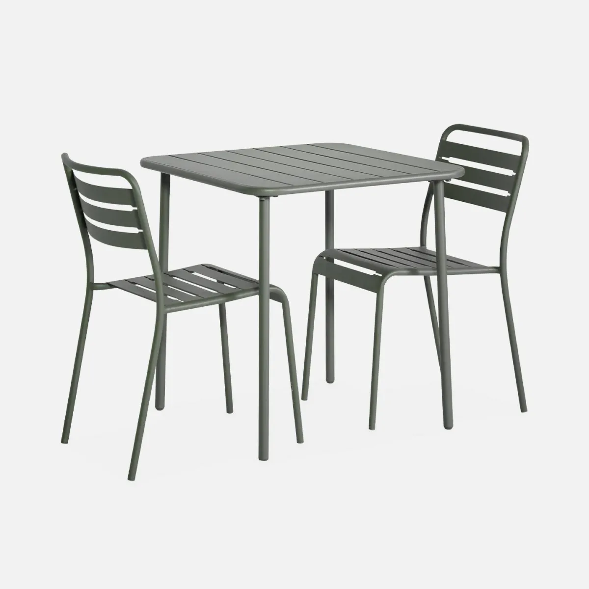 sweeek Set tavolo da giardino in acciaio con 2 sedie, 70cm