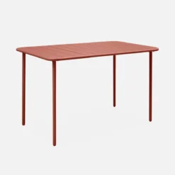 sweeek Set tavolo da giardino in acciaio con 4 sedie, 120cm