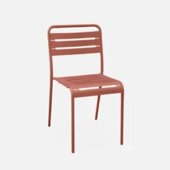 sweeek Set tavolo da giardino in acciaio con 4 sedie, 120cm