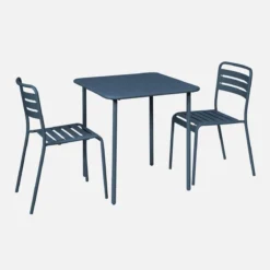sweeek Set tavolo da giardino in acciaio con 2 sedie, 70cm