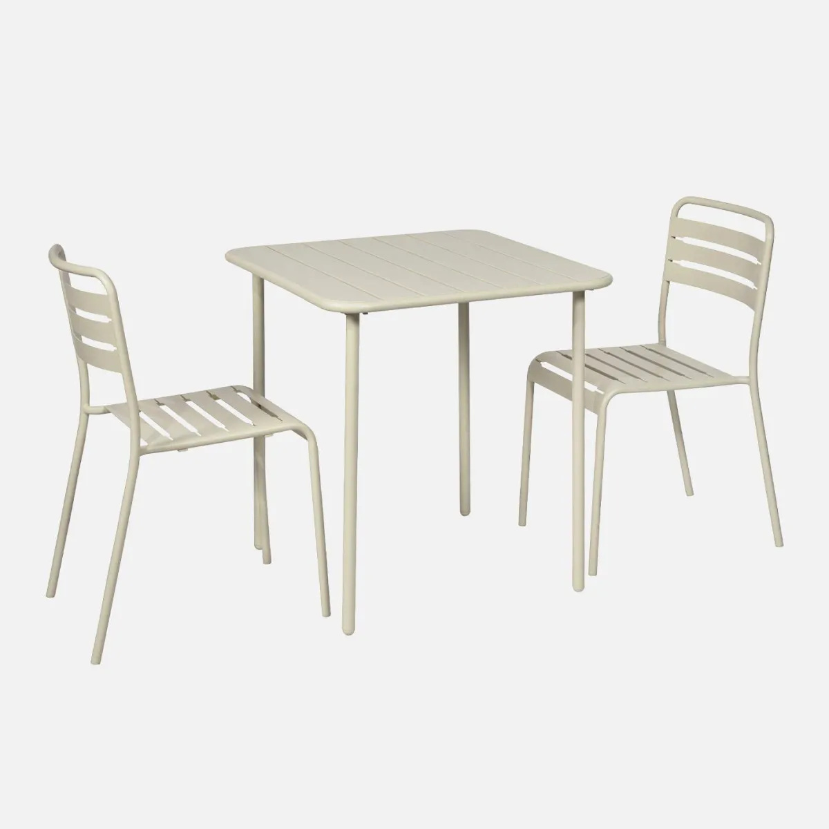 sweeek Set tavolo da giardino in acciaio con 2 sedie, 70cm