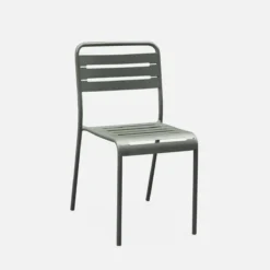 sweeek Set tavolo da giardino in acciaio con 4 sedie, 120cm