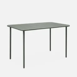 sweeek Set tavolo da giardino in acciaio con 4 sedie, 120cm