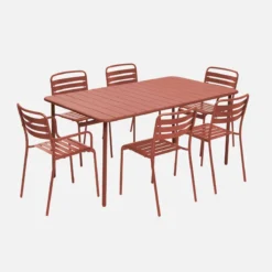 sweeek Set tavolo da giardino in acciaio con 2 poltrone e 4 sedie
