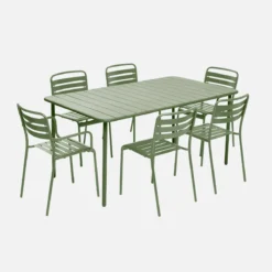 sweeek Set tavolo da giardino in acciaio con 2 poltrone e 4 sedie