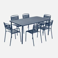 sweeek Set tavolo da giardino in acciaio con 2 poltrone e 4 sedie