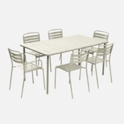 sweeek Set tavolo da giardino in acciaio con 2 poltrone e 4 sedie