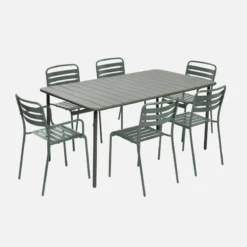 sweeek Set tavolo da giardino in acciaio con 2 poltrone e 4 sedie