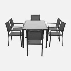 sweeek Set tavolo da giardino in alluminio con 8 sedie