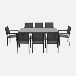 sweeek Set tavolo da giardino in alluminio con 8 sedie