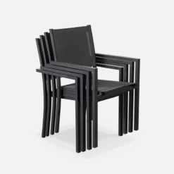 sweeek Set tavolo da giardino in alluminio e textilene con 6 sedie