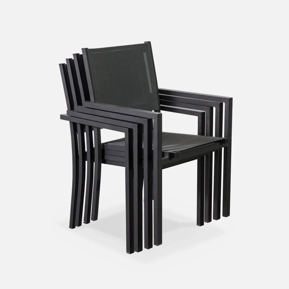 sweeek Set tavolo da giardino in alluminio e textilene con 6 sedie