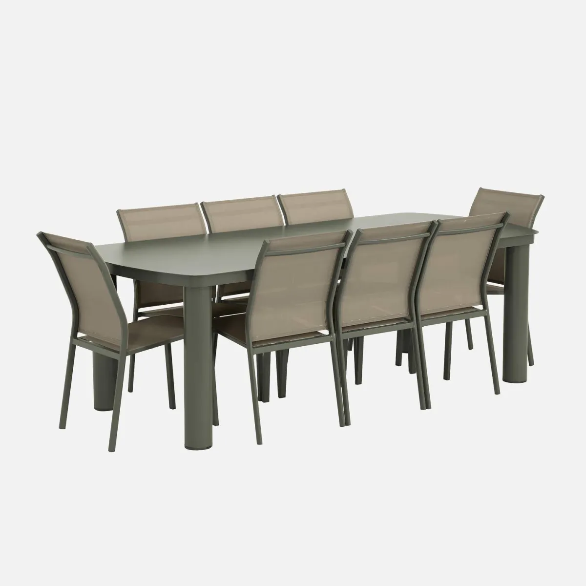 sweeek Set tavolo da giardino in alluminio con 8 sedie