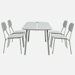 sweeek Set tavolo da giardino in alluminio con 4 sedie