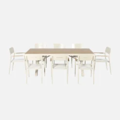sweeek Set tavolo da giardino in alluminio con 8 sedie