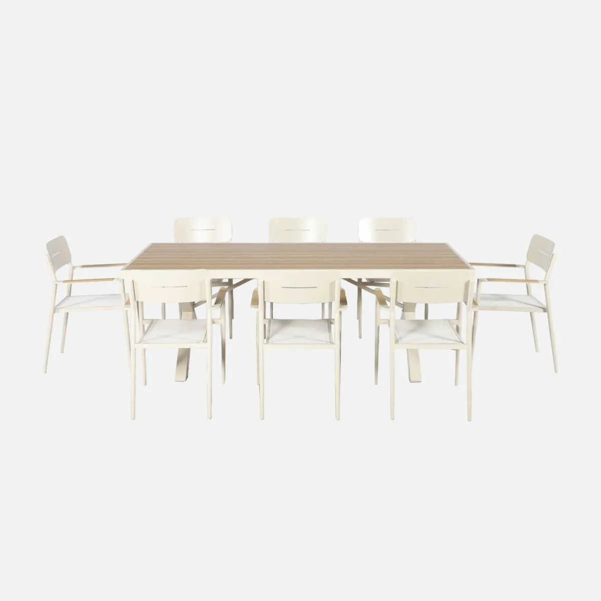 sweeek Set tavolo da giardino in alluminio con 8 sedie