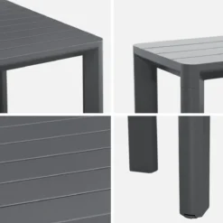sweeek Set tavolo da giardino in alluminio con 1 panchina e 4 sedie