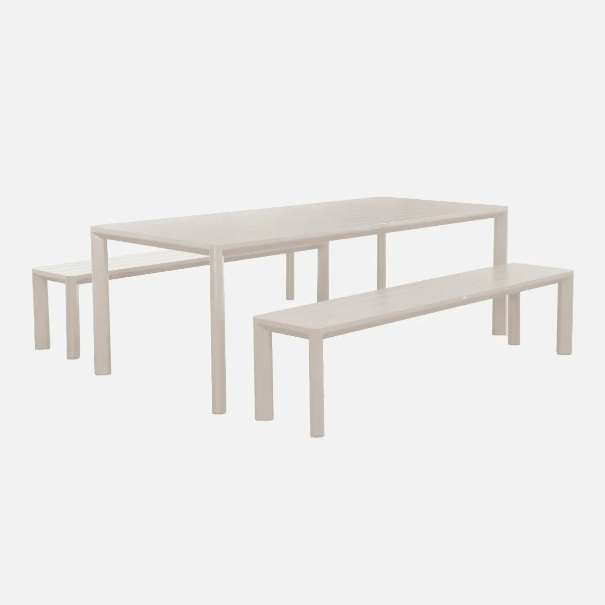 sweeek Set tavolo da giardino in alluminio con 2 panchine, 8 sedie