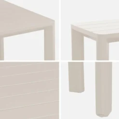 sweeek Set tavolo da giardino in alluminio con 2 panchine, 8 sedie