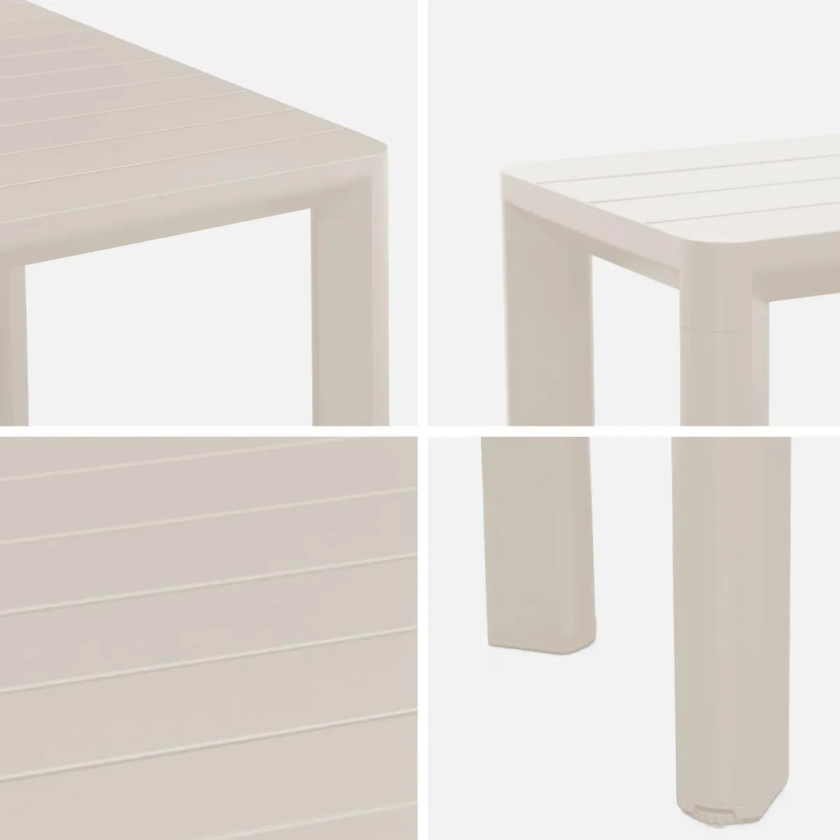 sweeek Set tavolo da giardino in alluminio con 2 panchine, 8 sedie