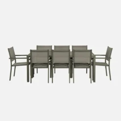 sweeek Set tavolo da giardino in alluminio con 8 sedie