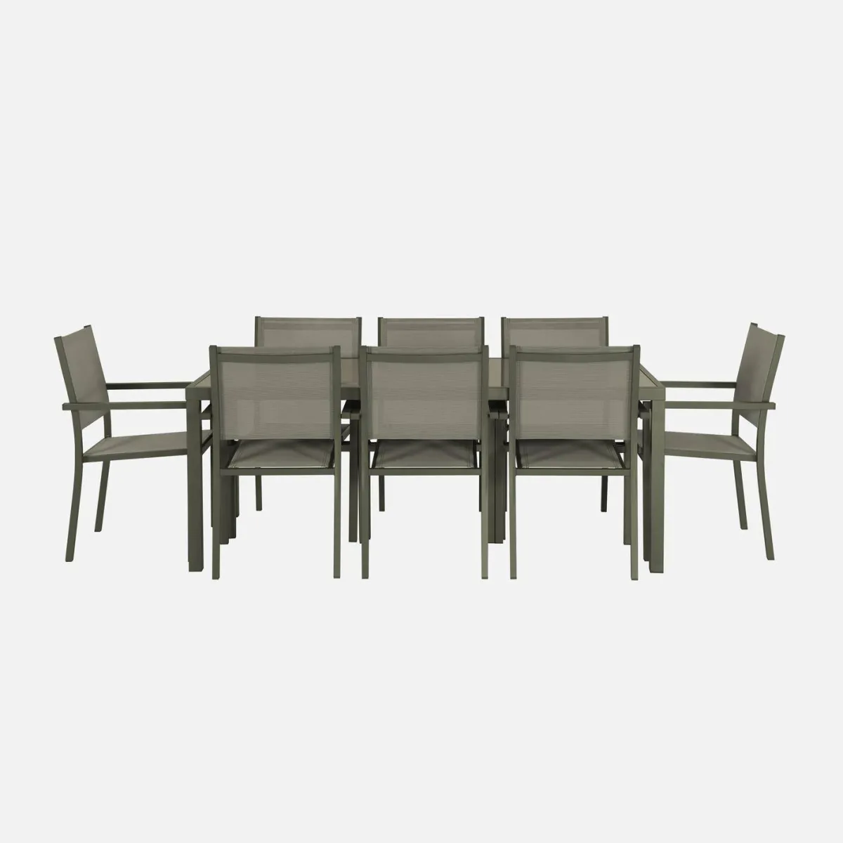 sweeek Set tavolo da giardino in alluminio con 8 sedie
