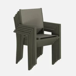 sweeek Set tavolo da giardino in alluminio e textilene con 6 sedie