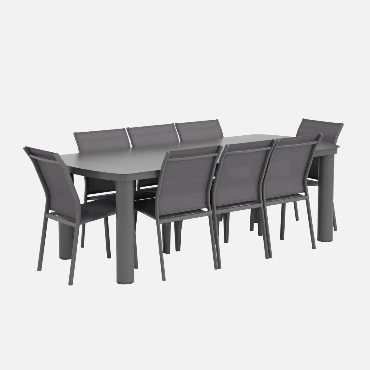 sweeek Set tavolo da giardino in alluminio con 8 sedie