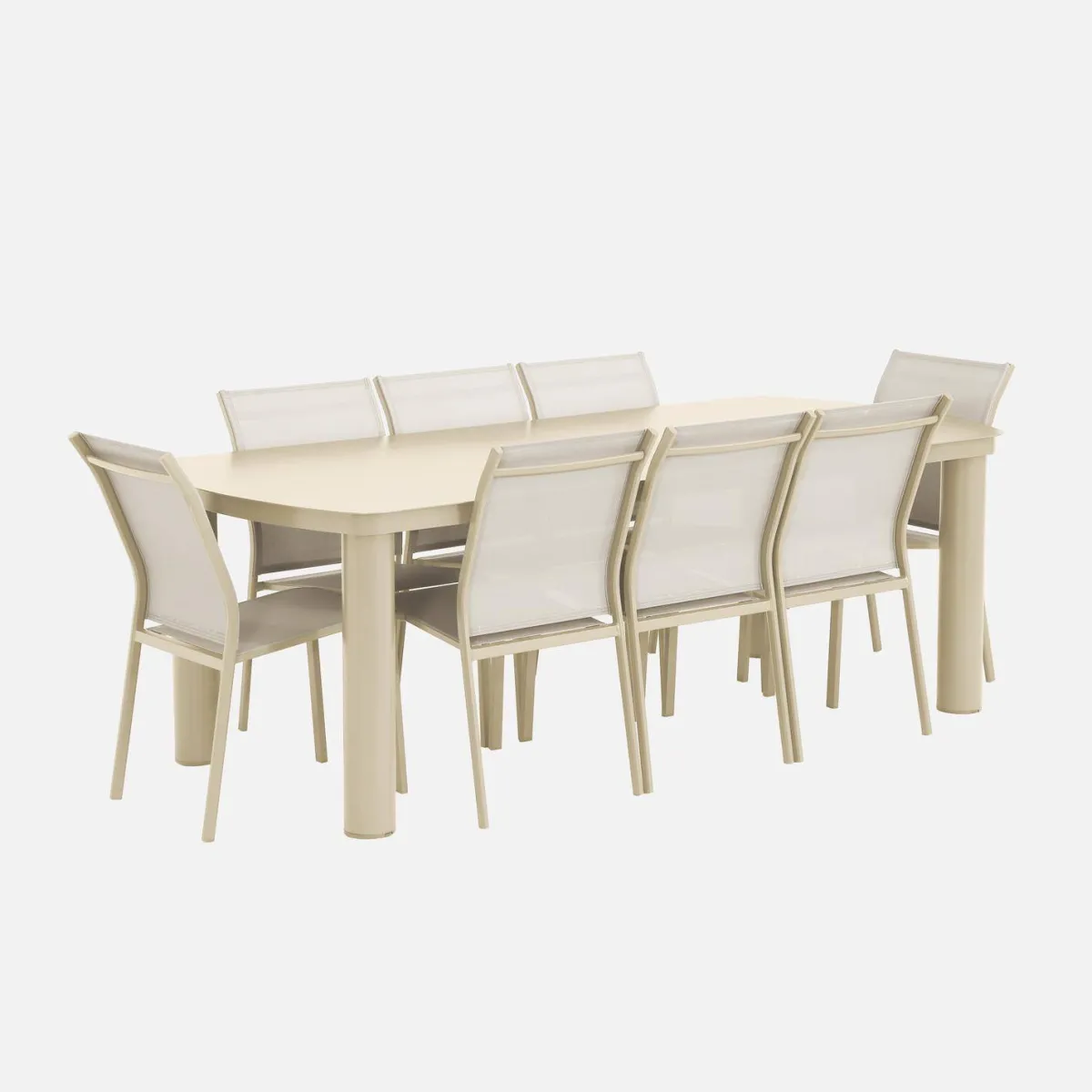 sweeek Set tavolo da giardino in alluminio con 8 sedie