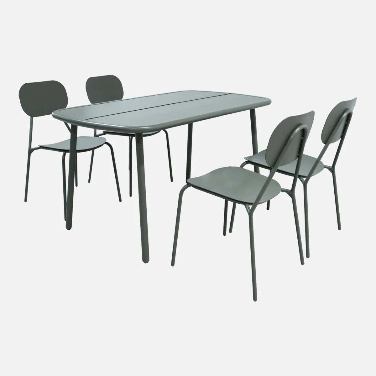 sweeek Set tavolo da giardino in alluminio con 4 sedie