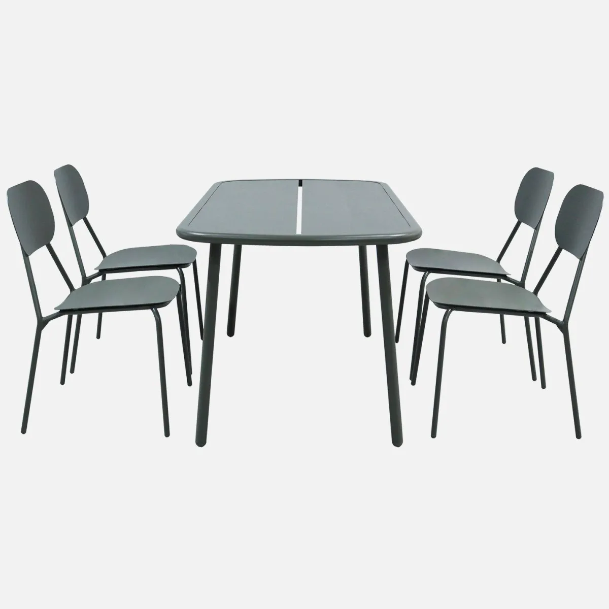 sweeek Set tavolo da giardino in alluminio con 4 sedie