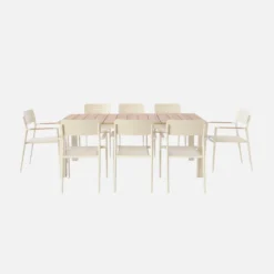 sweeek Set tavolo da giardino in alluminio con 8 sedie