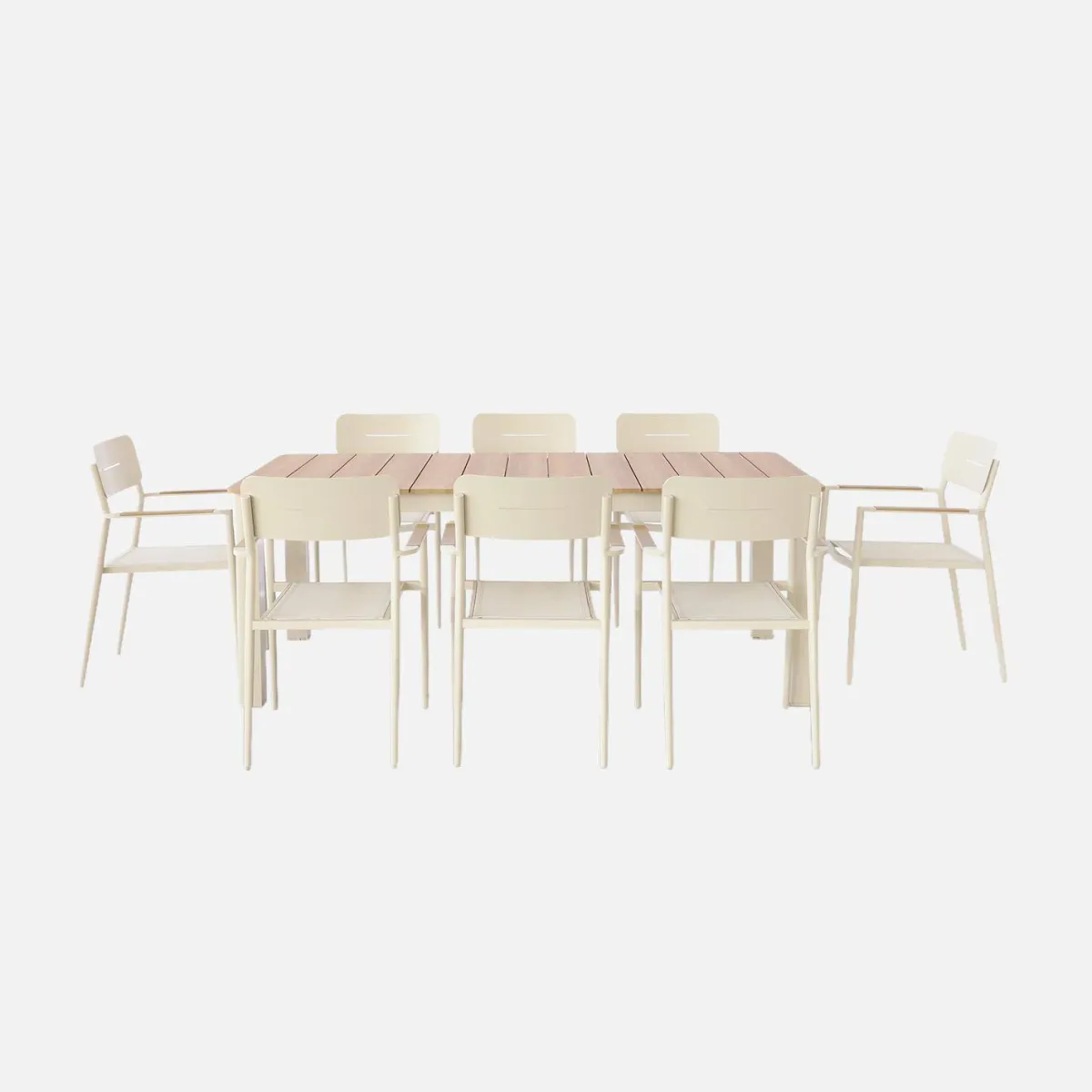sweeek Set tavolo da giardino in alluminio con 8 sedie