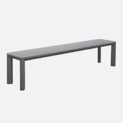 Set tavolo da giardino in alluminio e textilene con 1 panchina e 4 sedie