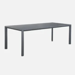 Set tavolo da giardino in alluminio con 2 panchine, 8 sedie