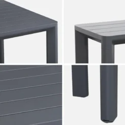 Set tavolo da giardino in alluminio con 2 panchine, 8 sedie
