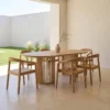 sweeek Set tavolo da giardino in legno di acacia con 6 sedie