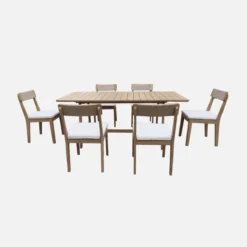 sweeek Set tavolo da giardino in legno di acacia con 6 sedie
