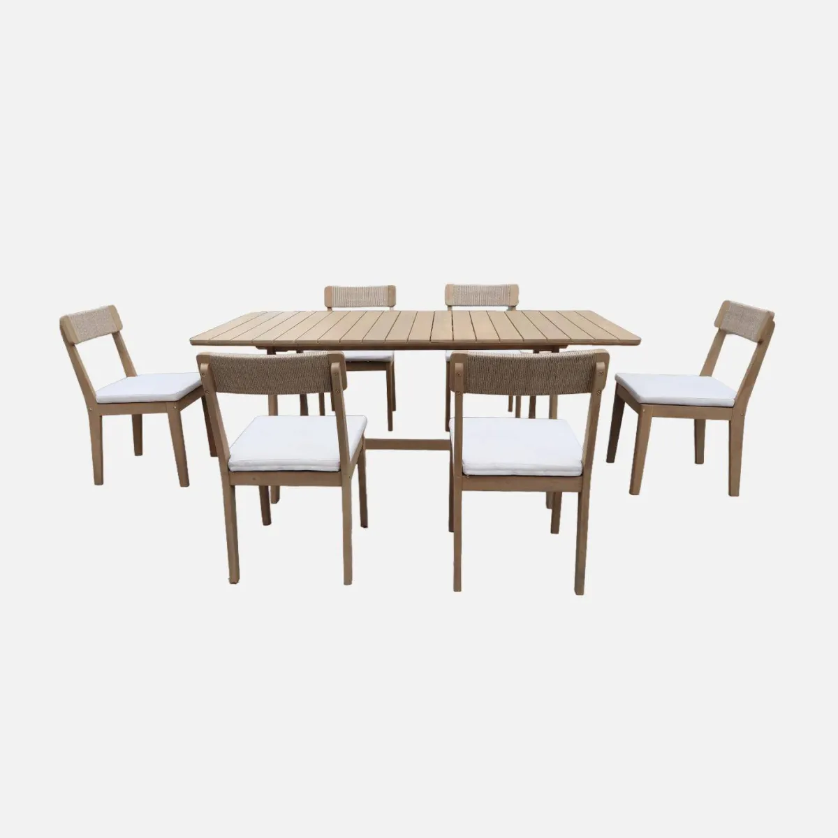 sweeek Set tavolo da giardino in legno di acacia con 6 sedie