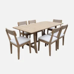 sweeek Set tavolo da giardino in legno di acacia con 6 sedie