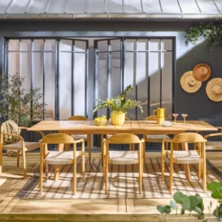 sweeek Set tavolo da giardino in legno di acacia con 8 sedie