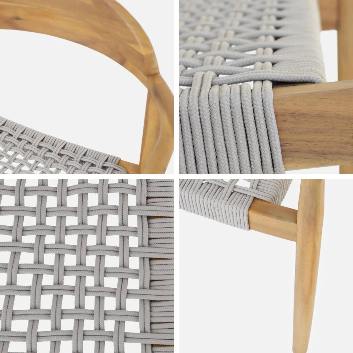 sweeek Set tavolo da giardino in legno di acacia con 8 sedie