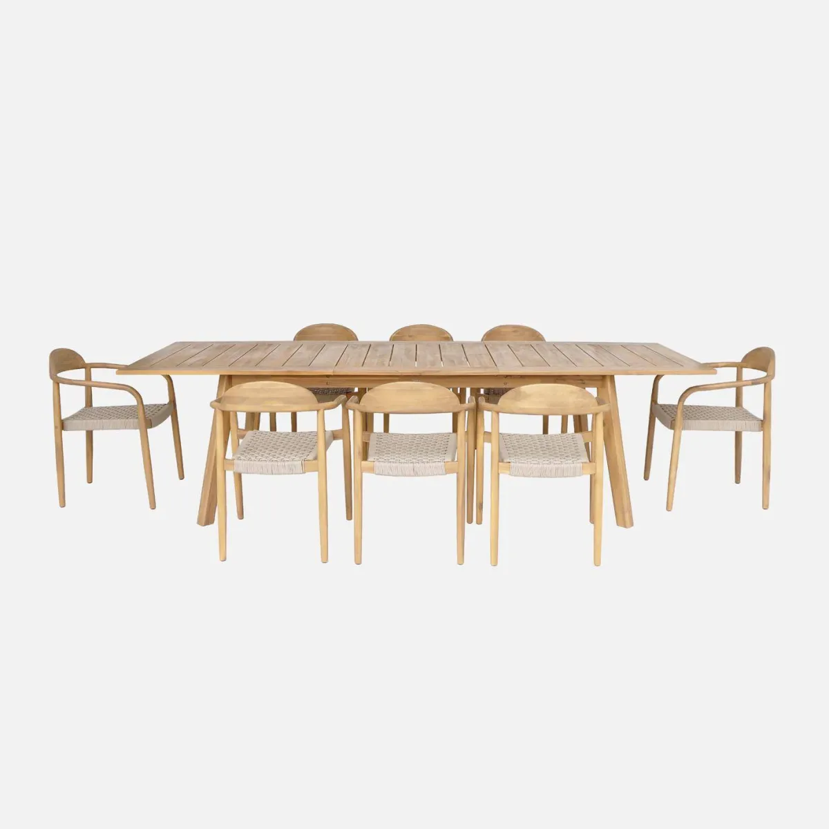 sweeek Set tavolo da giardino in legno di acacia con 8 sedie