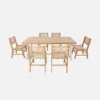 sweeek Set tavolo da giardino in legno di acacia e metallo con 6 sedie in resina
