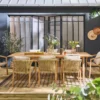 sweeek Set tavolo da giardino in legno di eucalipto e corde con 8 sedie