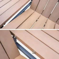sweeek Set tavolo da giardino in legno e alluminio con 8 sedie impilabili