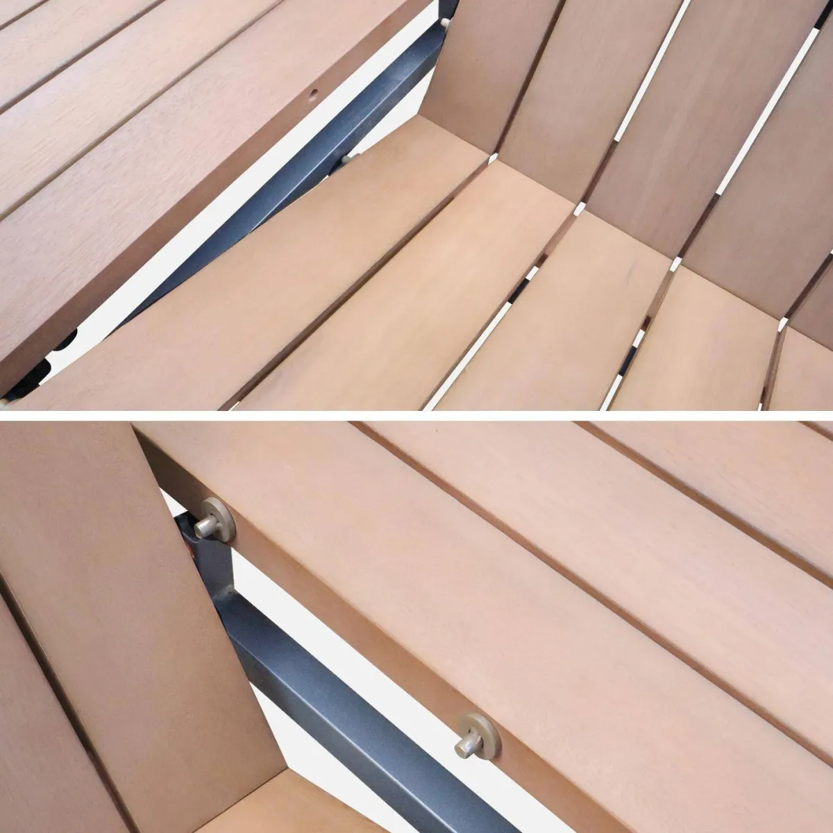 sweeek Set tavolo da giardino in legno e alluminio con 8 sedie impilabili