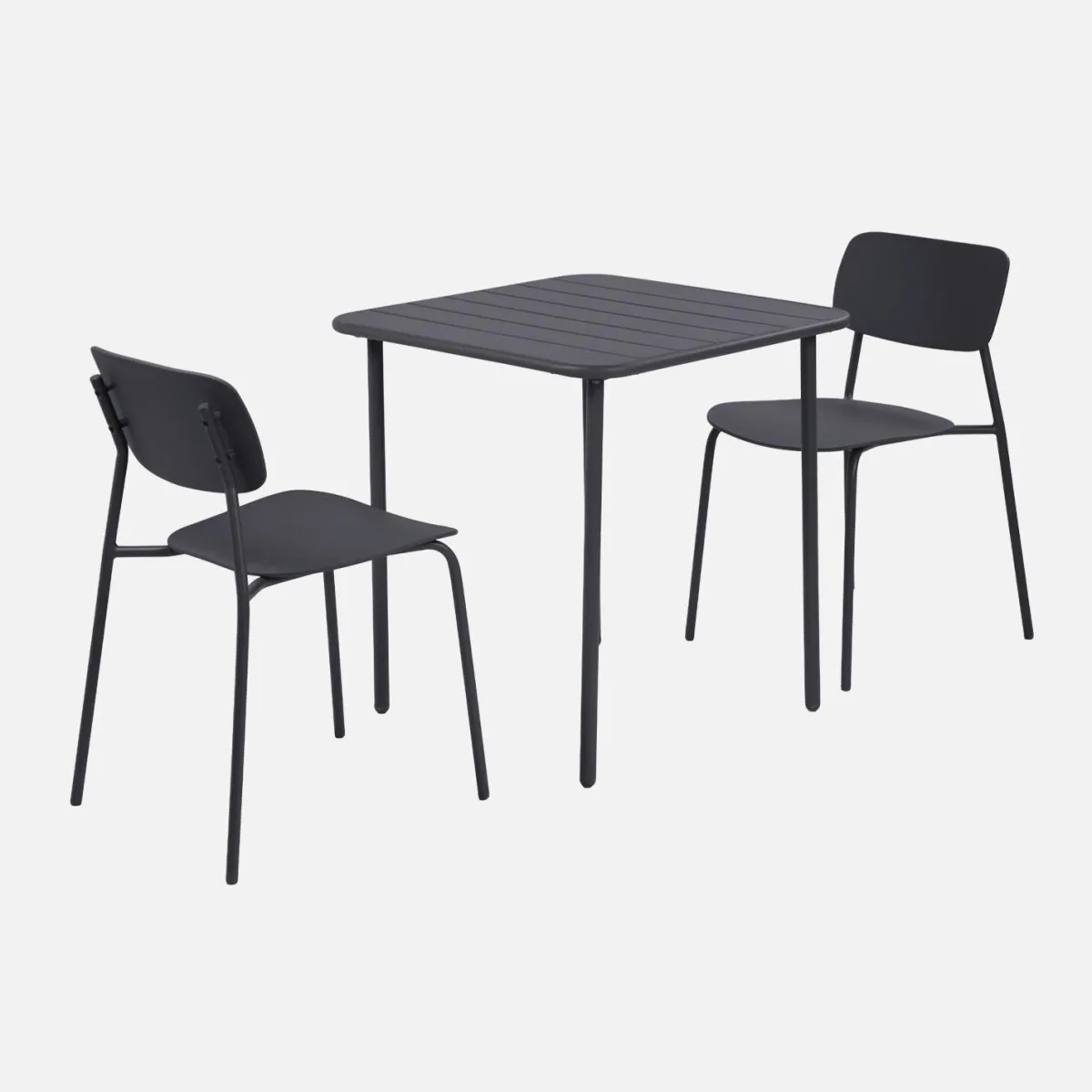 sweeek Set tavolo da giardino in metallo con 2 sedie